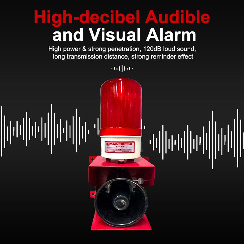 High Decibel Fire Alarm Strobe Light 120dB Wall Mount Fire Alarm Strobe Horn For Factory Warehouse Industrial Safety Warning System