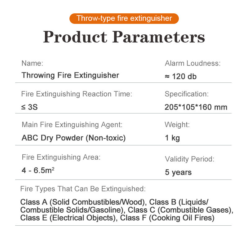 ABC Dry Powder Throw-Type Fire Extinguisher | 1kg Automatic Fire Ball