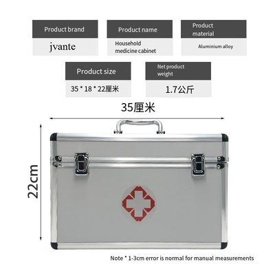 Erste-Hilfe-Box Aluminiumlegierung medizinische Box leer, kann konventionelle Medikamente für Erste-Hilfe aufbewahren