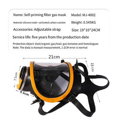 Einstellbares Band Vollgesichtsmaske Chemische Maske Puda Selbstaufbereitung Filter Gasmaske