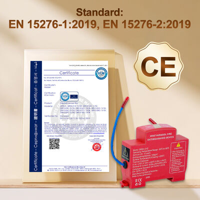 Schnappfähiger thermischer Aerosol automatischer Brandbekämpfungssticker 20g Agent 0.2m3 Abdeckung 170°C Autostart EN 15276 Zertifizierte Schiene & Klebstoffmontage 10-Jahres-Lebensdauer für Zähler Box Verteiler Schrank EV Char