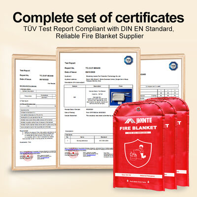 JAT-1101 Glasfaser-Feuerlöschdecke 1m×1m Weiß 430g/m² 0,45mm Dicke 500℃ Hitzebeständig EN 1869:2019 Oxford-Tasche 0,53kg Haushaltsküchen-Brandbekämpfungsdecke